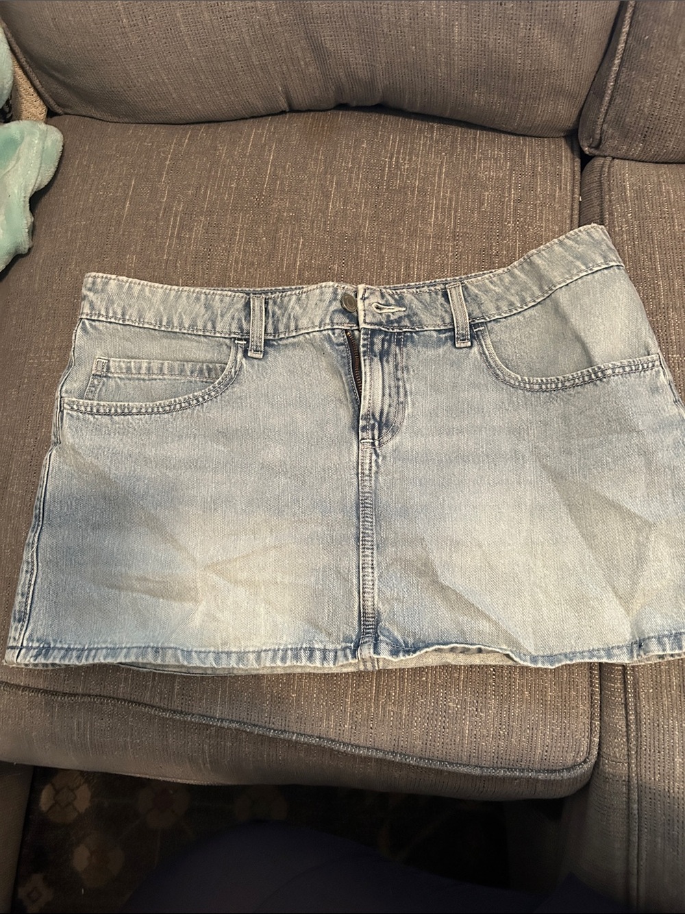 Hollister Light Blue Denim Mini Skort